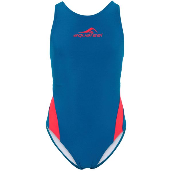 Strój kąpielowy dziewczęcy Aquafeel Racerback. Niebieskie stroje kąpielowe dla dziewczynek Aquafeel, bez wzorów, z materiału. Za 149.99 zł.
