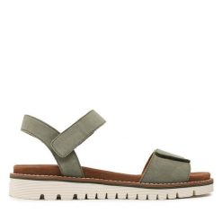 Sandały Ara. Zielone sandały damskie Ara, bez wzorów, bez obcasa, na płaskiej podeszwie, bez zapięcia. Za 399.99 zł.