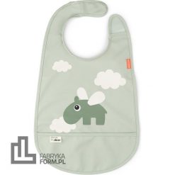 Śliniak z kieszonką Happy Clouds zielony. Zielone śliniaki dla dzieci Done by deer, bez wzorów. Za 55.00 zł.