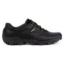 Olivier Skórzane buty trekkingowe męskie 214GT czarne. Czarne trekkingi męskie trekkingowe. Za 319.69 zł.