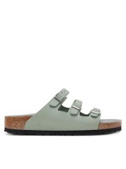 Birkenstock Klapki Florida Fresh 1029450 Szary. Szare klapki damskie Birkenstock, bez wzorów, z nubiku, bez obcasa. Za 389.99 zł.