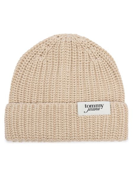 Tommy Hilfiger Czapka Script AW0AW18972 Kremowy. Białe czapki i kapelusze damskie Tommy Hilfiger, na zimę, bez wzorów. Za 189.99 zł.