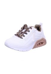 Buty SKECHERS UNO LITE 2.0 - LEOPARD STRIDE Biały. Białe obuwie sportowe damskie Skechers, bez wzorów, z materiału, na fitness i siłownię. Za 210.99 zł.