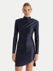 ACCESS FASHION Sukienka koktajlowa 54-3037-170 Granatowy Slim Fit. Niebieskie sukienki damskie ACCESS FASHION, xs, bez wzorów, z syntetyku, wizytowe, bez kołnierzyka, bez ramiączek. Za 679.99 zł.
