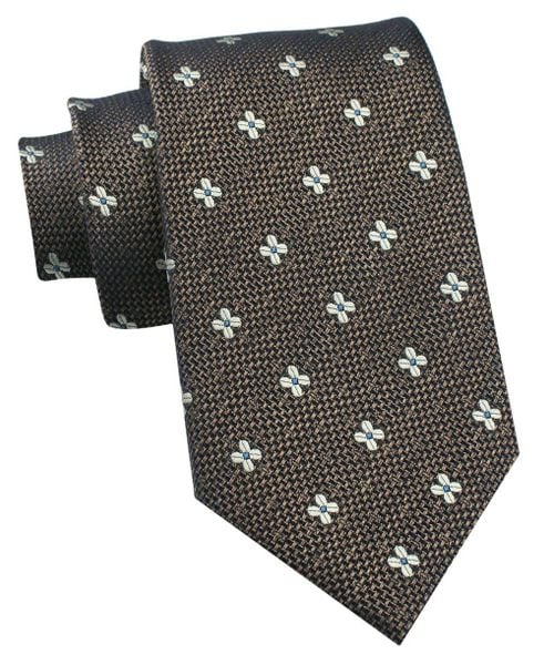 Krawat Męski - Chattier - Kolor Brązowy, Wzór w Grochy. Brązowe krawaty i muchy Chattier, bez wzorów, z tkaniny, eleganckie. Za 49.00 zł.