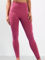 Legginsy sportowe z ozdobnym przeszyciem w pasie - różowy. Czerwone legginsy damskie Sinsay, l, bez wzorów. W wyprzedaży za 22.99 zł.