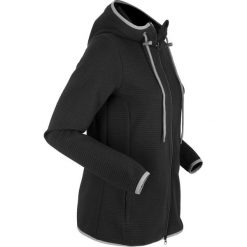Bluza rozpinana w prążek, długi rękaw bonprix czarny. Bluzy damskie bonprix. Za 99.99 zł.