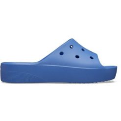Klapki plażowe damskie Crocs Classic Platform Slide. Niebieskie klapki damskie Crocs, bez wzorów, sportowe, bez obcasa. Za 191.45 zł.