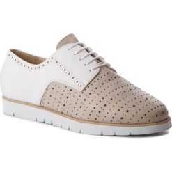 Oxfordy GEOX - D Kookean D D824PD 00085 CH61Z Lt Taupe/White. Białe półbuty damskie Geox, bez wzorów, z materiału, bez obcasa, na płaskiej podeszwie, bez zapięcia. W wyprzedaży za 319.00 zł.