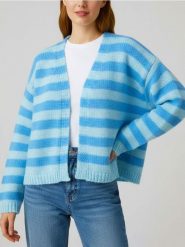 Kardigan w paski - niebieski. Niebieskie kardigany damskie Sinsay, l, bez wzorów. Za 49.99 zł.