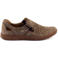 KOMODO Buty męskie wsuwane 864 brązowe. Brązowe półbuty na co dzień męskie na jesień, z jeansu, wakacyjne, bez zapięcia. Za 367.89 zł.