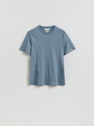 T-shirt regular fit z lyocellem - niebieski. Niebieskie t-shirty męskie Reserved, l, bez wzorów, z bawełny, bez kołnierzyka. Za 99.99 zł.