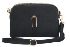 Mała torebka zamszowa wieczorowa - Czarna. Czarne torby na ramię damskie Barberinis, z aplikacjami, ze skóry, eleganckie, małe, zamszowe, bez dodatków. Za 177.99 zł.