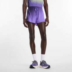 Spodenki męskie New Balance MB6140TLEPU – fioletowe. Fioletowe szorty męskie New Balance, m, bez wzorów, z materiału, sportowe. Za 339.99 zł.