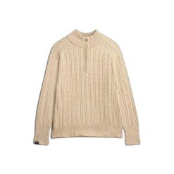 Sweter z golfem z miękkiej, skręcanej dzianiny dla kobiet Superdry. Brązowe swetry damskie Superdry., xl, bez wzorów, z dzianiny, klasyczne, bez kołnierzyka, bez ramiączek, bez kaptura. Za 347.90 zł.