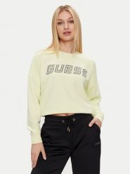 Guess Bluza Skylar V4GQ07 K8802 Zielony Relaxed Fit. Zielone bluzy damskie Guess, xs, z aplikacjami, z bawełny, bez kaptura. Za 179.99 zł.