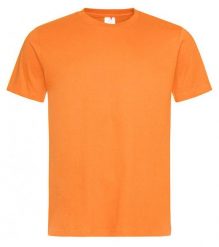 Pomarańczowy Bawełniany T-Shirt Męski Bez Nadruku -STEDMAN- Koszulka, Krótki Rękaw, Basic, U-neck. Brązowe t-shirty męskie Stedman, l, bez wzorów, z bawełny, casualowe, bez kołnierzyka. Za 45.00 zł.