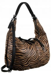 Miękka torebka Bestini 20098 brązowa zebra. Brązowe torebki do ręki damskie BESTINI, bez wzorów, z lakierowanej skóry, lakierowane, bez dodatków. Za 109.99 zł.