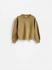 Bluza z modalem - oliwkowy. Zielone bluzy damskie Reserved, l, bez wzorów, z dzianiny, bez kaptura. Za 109.99 zł.