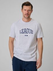 4F T-shirt regular z nadrukiem męski - szary XXL. Szare t-shirty męskie 4f, m, bez wzorów, z bawełny, bez kołnierzyka. Za 59.99 zł.