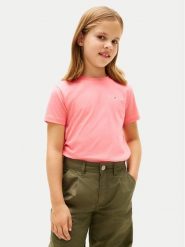 Tommy Hilfiger T-Shirt KS0KS00661 Różowy jasny Regular Fit. Czerwone t-shirty i topy dla dziewczynek Tommy Hilfiger, bez wzorów, z bawełny, bez ramiączek. Za 109.99 zł.
