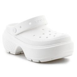 Klapki Crocs Stomp Clog 209347-0WV białe. Białe klapki damskie bez wzorów, casualowe, bez obcasa. Za 435.61 zł.