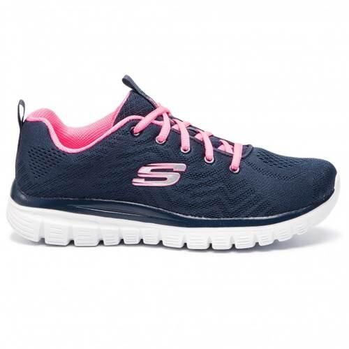 Buty do chodzenia damskie Skechers Graceful Get Connected. Niebieskie obuwie sportowe damskie Skechers, bez wzorów, z materiału, trekkingowe, Skechers Sport. Za 199.00 zł.