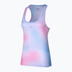 Koszulka do biegania damska Mizuno Impulse Core Graphic Tank. Niebieskie t-shirty damskie Mizuno, xl, bez wzorów, ze skóry, klasyczne, bez kołnierzyka. Za 55.99 zł.