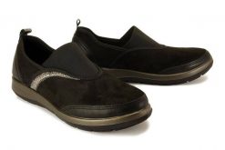 BEFADO DR ORTO CASUAL 156D 006 czarny, obuwie profilaktyczne damskie. Czarne półbuty damskie Befado Dr Orto, bez wzorów, z gumy, casualowe, bez obcasa, bez zapięcia. Za 69.99 zł.