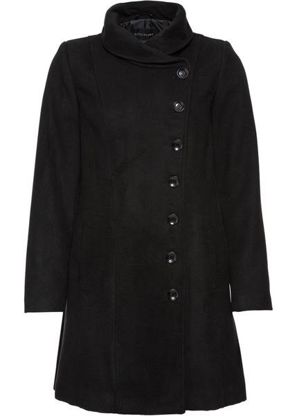 Krótki płaszcz, petite. Szare kurtki damskie bonprix, bez wzorów, bez kaptura. Za 299.99 zł.