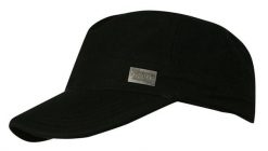 Czapka z Daszkiem, Czarna, Bawełniana, Jesienno-Zimowa, Patrolówka, z Gumką -Pako Jeans. Czarne czapki i kapelusze męskie Pako Jeans, na zimę, bez wzorów, z bawełny. Za 49.00 zł.