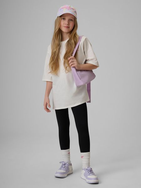 4F Legginsy dzianinowe dziewczęce - czarne 128 (7-8 lat). Czarne legginsy dla dziewczynek 4f, bez wzorów, z bawełny. Za 49.99 zł.
