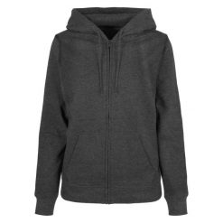 Bluza Z Kapturem Damska Basic Full Zip. Niebieskie bluzy damskie BUILD YOUR BRAND, xl, bez wzorów, z kapturem. Za 163.99 zł.