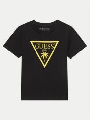 Guess T-Shirt L5GI29J1314 Czarny Classic Fit. Czarne t-shirty dla chłopców Guess, z aplikacjami, z bawełny, bez ramiączek. Za 69.99 zł.