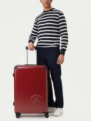 Beverly Hills Polo Club Walizka duża CEO-BHPC-L-010-09-RED Czerwony. Czerwone walizki męskie Beverly Hills Polo Club, bez wzorów, z tworzywa sztucznego, duże. Za 399.99 zł.