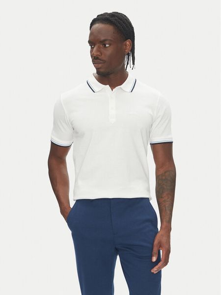 Lindbergh Polo 30-404010 Biały Relaxed Fit. Białe koszulki polo męskie Lindbergh, m, bez wzorów, z bawełny, bez ramiączek. Za 59.99 zł.