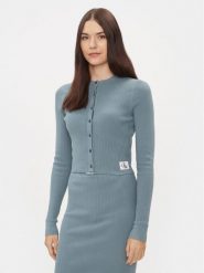 Calvin Klein Jeans Kardigan Variegated J20J222629 Niebieski Slim Fit. Niebieskie kardigany damskie Calvin Klein Jeans, xl, bez wzorów, z bawełny, bez kołnierzyka, bez ramiączek, bez kaptura. Za 249.99 zł.
