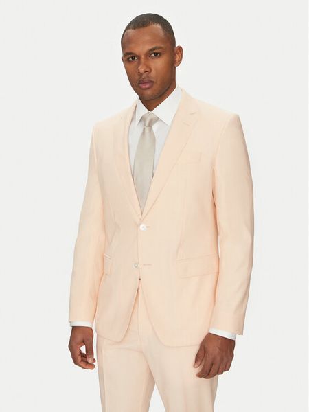 BOSS Garnitur H-Huge 50540759 Pomarańczowy Slim Fit. Brązowe garnitury męskie Boss, bez wzorów, z wiskozy. Za 1,459.00 zł.