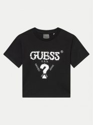 Guess T-Shirt J4YI46 K8FQ4 Czarny Regular Fit. Czarne t-shirty i topy dla dziewczynek Guess, z aplikacjami, z bawełny, bez ramiączek. Za 69.99 zł.