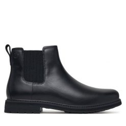 Sztyblety Timberland. Czarne botki męskie Timberland, bez wzorów, bez zapięcia. Za 779.99 zł.