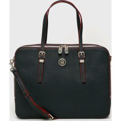 Tommy Hilfiger - Torba. Czarne torby na laptopa damskie Tommy Hilfiger, w paski, z materiału. Za 579.90 zł.