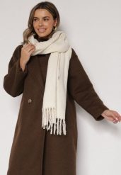 Jasnobeżowy Klasyczny Szalik Zdobiony Frędzlami Vetilana. Brązowe szaliki i chusty damskie Born2be, z aplikacjami, z jeansu, biznesowe. Za 44.99 zł.
