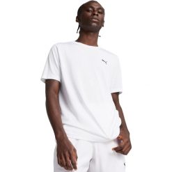 Koszulka męskie Puma Ess Small Logo Poly Tee. Białe koszulki sportowe męskie Puma, m, bez wzorów, z materiału, bez kołnierzyka, bez ramiączek, na fitness i siłownię. Za 190.00 zł.