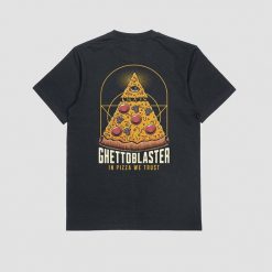 Koszulka unisex Ghettoblaster Pizza czarna. Czarne koszulki sportowe męskie GHETTOBLASTER, m, bez wzorów, z dżerseju, bez kołnierzyka, bez ramiączek. Za 147.63 zł.