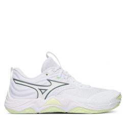 Buty halowe Mizuno. Białe obuwie sportowe damskie Mizuno, bez wzorów, mizuno wave. Za 709.99 zł.