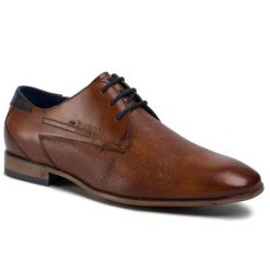 Półbuty Bugatti. Brązowe półbuty na co dzień męskie Bugatti, wizytowe, bez zapięcia. Za 319.00 zł.