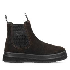 Sztyblety Gant. Brązowe botki męskie GANT, bez wzorów, bez zapięcia. Za 539.99 zł.