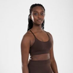 Stanik do tańca Starever wymienne ramiączka. Brązowe bluzy sportowe damskie STAREVER, xs, bez wzorów, bez kołnierzyka, bez ramiączek, na jogę i pilates. Za 54.99 zł.