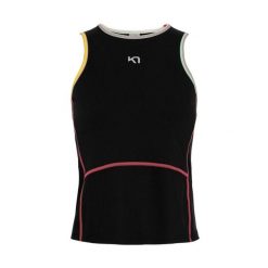 Damski tank top Kari Traa Linnea. Czarne koszulki sportowe damskie Kari Traa, bez wzorów, sportowe, bez kołnierzyka. Za 217.50 zł.