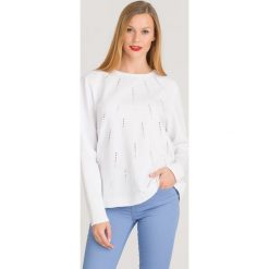 BLUZA LIU JO. Białe bluzy damskie Liu Jo, l, z aplikacjami, z bawełny, bez kaptura. Za 468.30 zł.